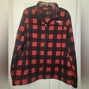The North Face Red and Black Checkered Fleece
